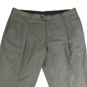 Haggar Gray Pleated Dress Pants 42x30 Classic Fit